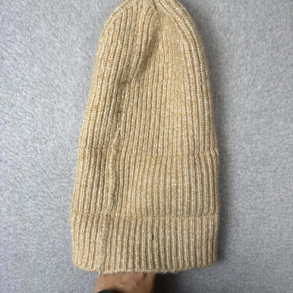 Free People Women's One Size Knit Light Brown Beanie Hat - Picture 3 of 8